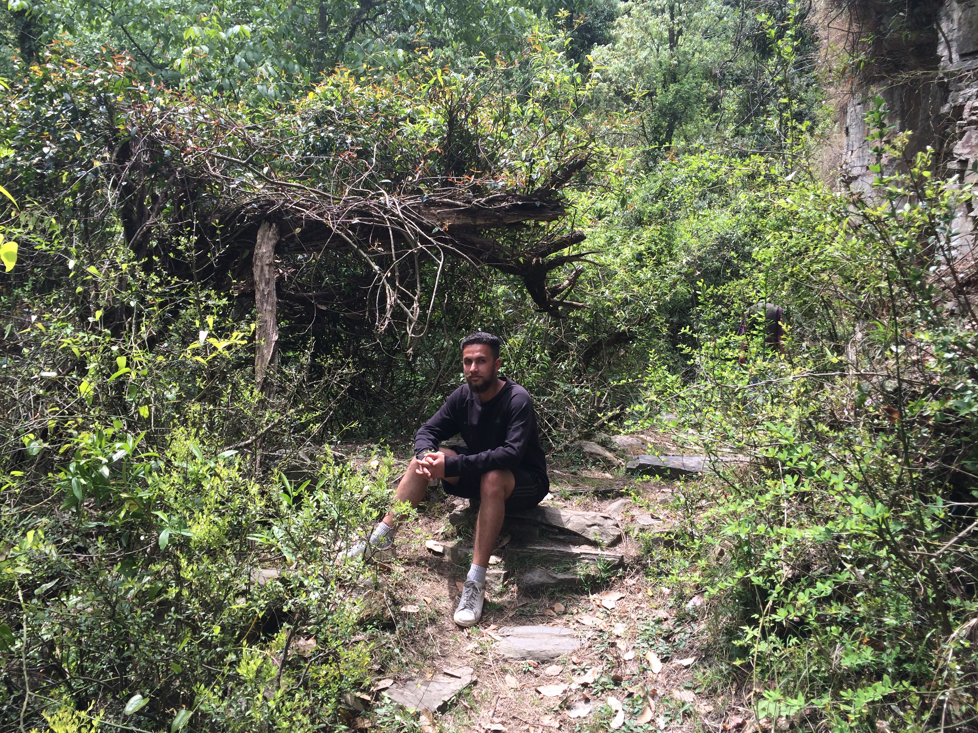 trek to waterfall